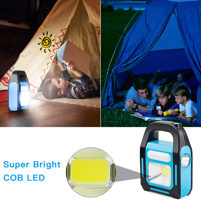 2 Pack Solar USB Rechargeable 3 AA Power Brightest COB LED Camping Lantern  with Magnetic Base, Charging for Android, Waterproof Collapsible Emergency