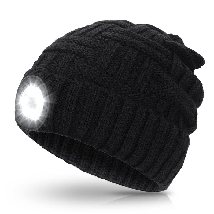 Led Lighted Beanie Hat,Usb Rechargeable Hands Free Hat With Light For  Camping Fishing,Winter Warmer Gift Headlamp Cap For Men,Women-White,Orange