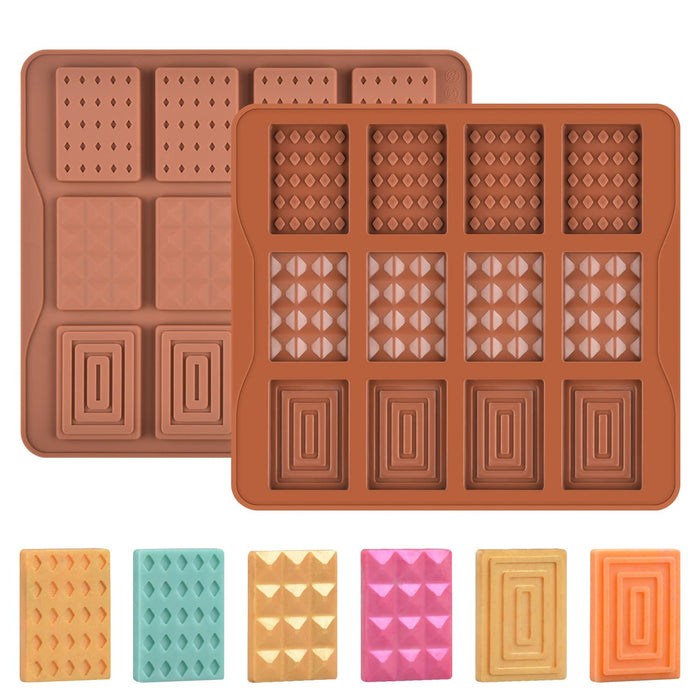 3 Pieces Silicone Break Apart Chocolate Moulds,Silicone Square