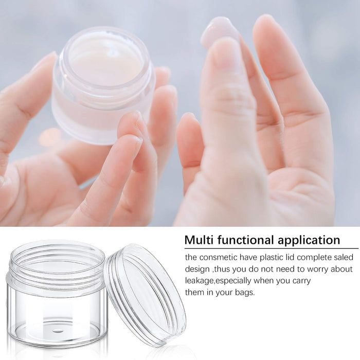 6 Pack 4 oz Plastic Pot Jars Round Clear Leak Proof Plastic Cosmetic Container  Jars with White Lids for Travel Storage Make Up, Eye Shadow, Nails, Powder,  Paint, Jewelry(4 oz)