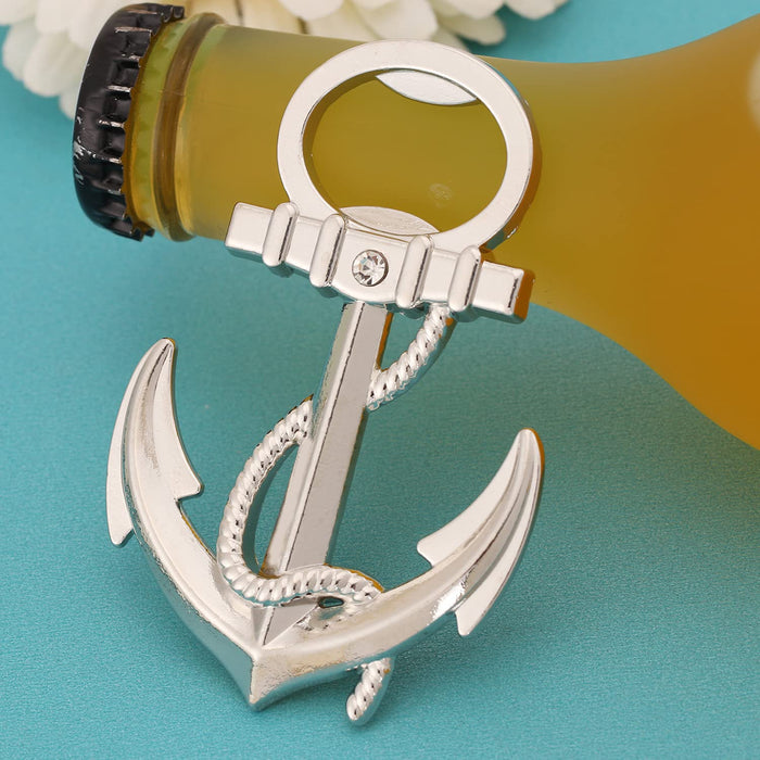 Yuokwer 24 PCS Nautical Themed Anchor Party Favors Beer Bottle Opener Party Souvenirs with Exquisite Packaging for Wedding Party