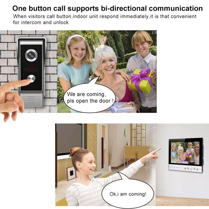 Video Intercom System, 7 Inches Video Doorbell Door phone System, Wired  Video Door Phone HD Camera kits Dual-way Intercom for Villa House Office