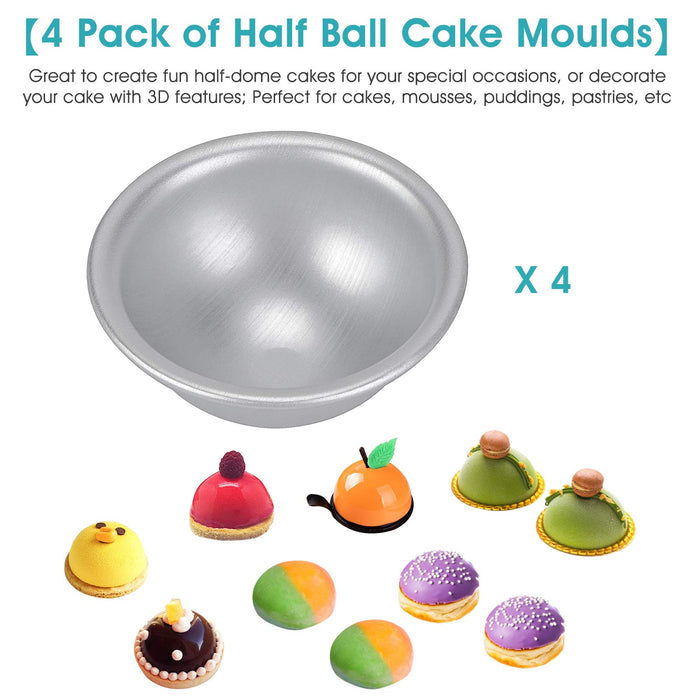  5 Inch Dome Cake Pan, 2 PCS Boob Cake Pan, Hemisphere Cake  Mold, Kids DIY 3D Soccer Cake Pan, Aluminum Alloy Cake Molds Nonstick Baking  Tools