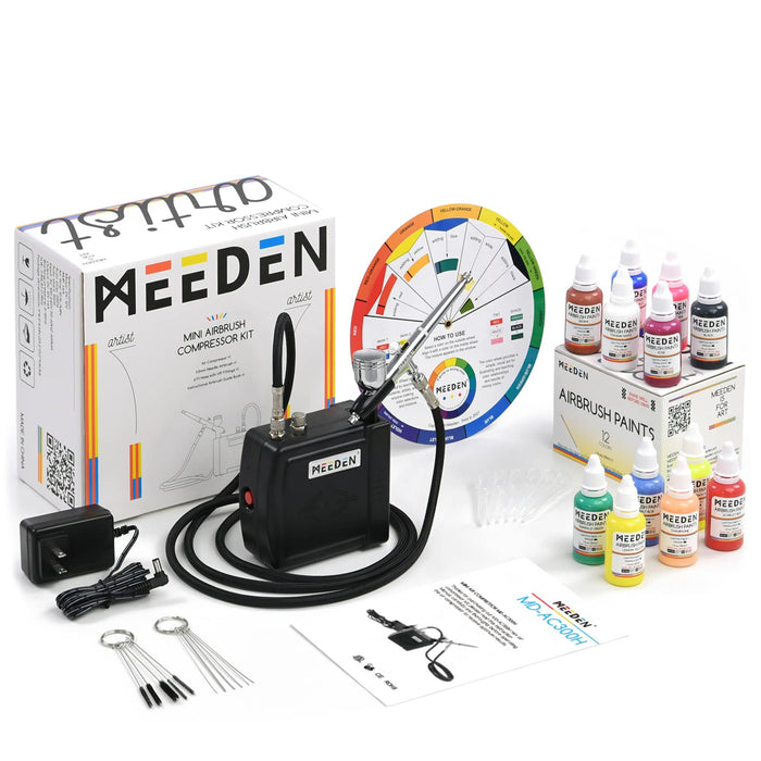 MEEDEN Multi-Purpose Airbrushing System Kit with Portable Mini