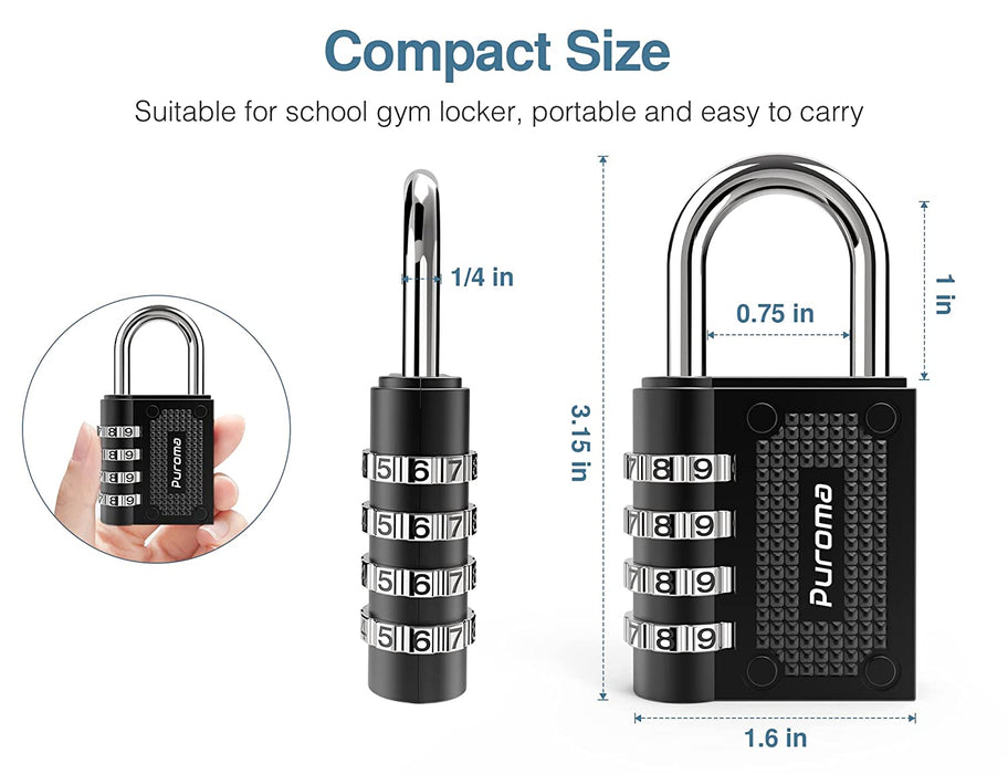 2 Pack Black Gym Locker Lock, Lock for Locker of School and Gym
