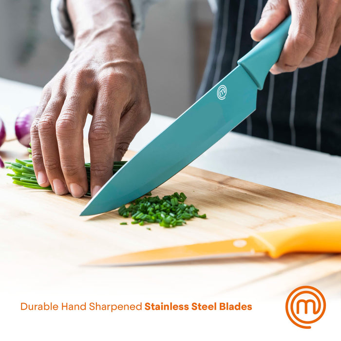 MasterChef 8 Piece Knife & Board Set, 5 Kitchen Knives and 3