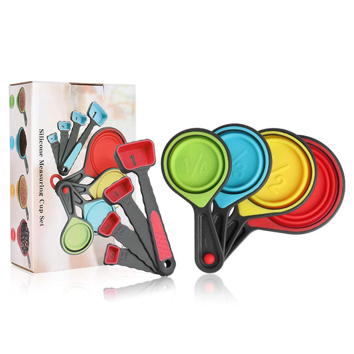 Measuring Cups and Spoons Set, 8 Piece Collapsible Measuring Cups