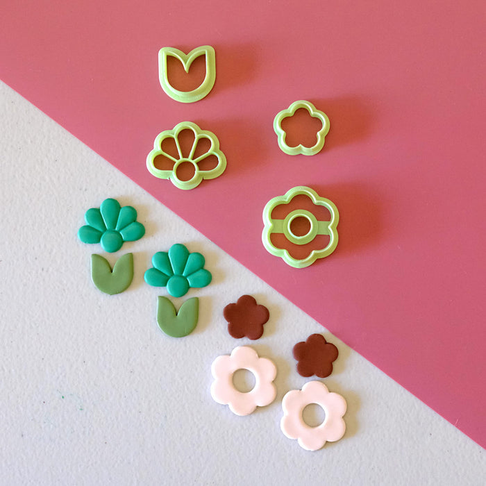 6 perfect Floral Shaped Polymer Clay Cutters for earrings | Cutters & Stamps