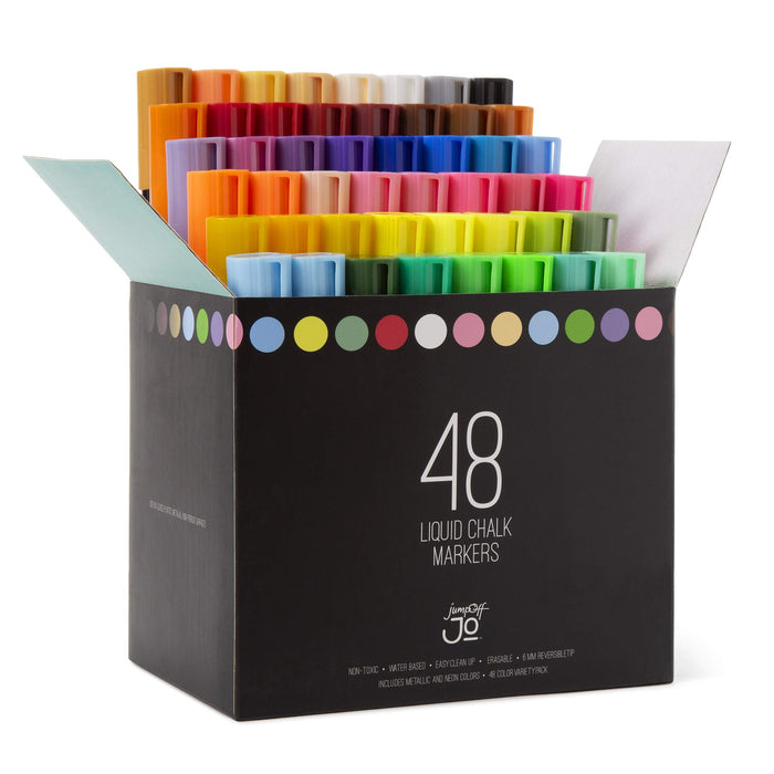 JumpOff Jo - 48 Pack of Liquid Chalk Markers – Reversible Chisel and R —  CHIMIYA