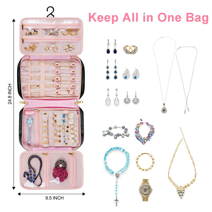 MATEIN Jewelry Travel Organizer, Tangle Free Necklace Storage Bag