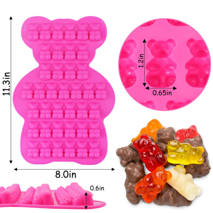 Palksky Chocolate Covered Gummy Bears Molds, 39-Cavity Bear Silicone Mould for Milk Dark Chocolate Cover Candy Caramels, truffles, fat bombs, keto snacks Baking