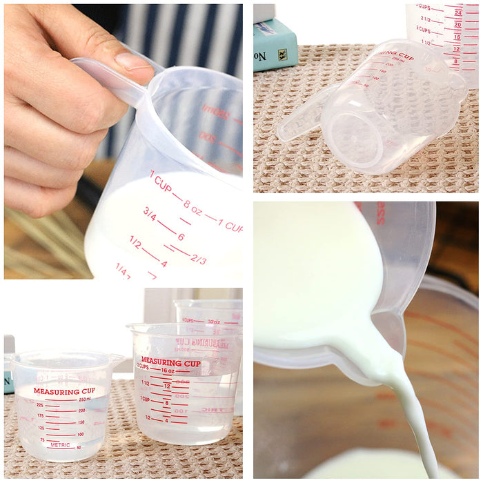 Large Capacity Measuring Cup with Handle and for Liquid Water Milk, Clear  600ml 