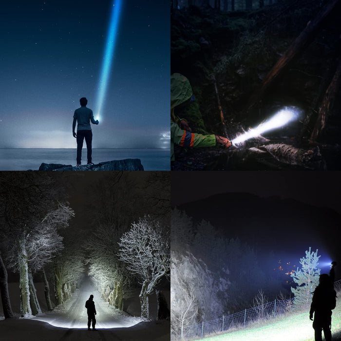 PeakPlus High Powered LED Flashlight LFX2000, Brightest High Lumen Light  with 5 Modes, Zoomable and Water Resistant, Best Flashlights for Camping,  Dog Walking and Emergency 