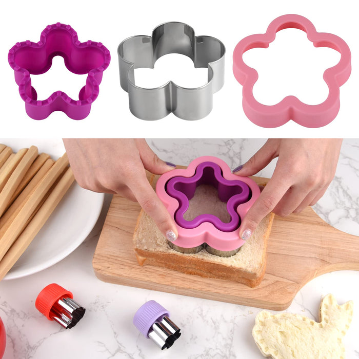 Uncrustables Maker, 12pcs Sandwich Cutter and Sealer Sets, Uncrustable Sandwich Cutter, Decruster Sandwich Maker, Bread Cookie Cutters for Boys