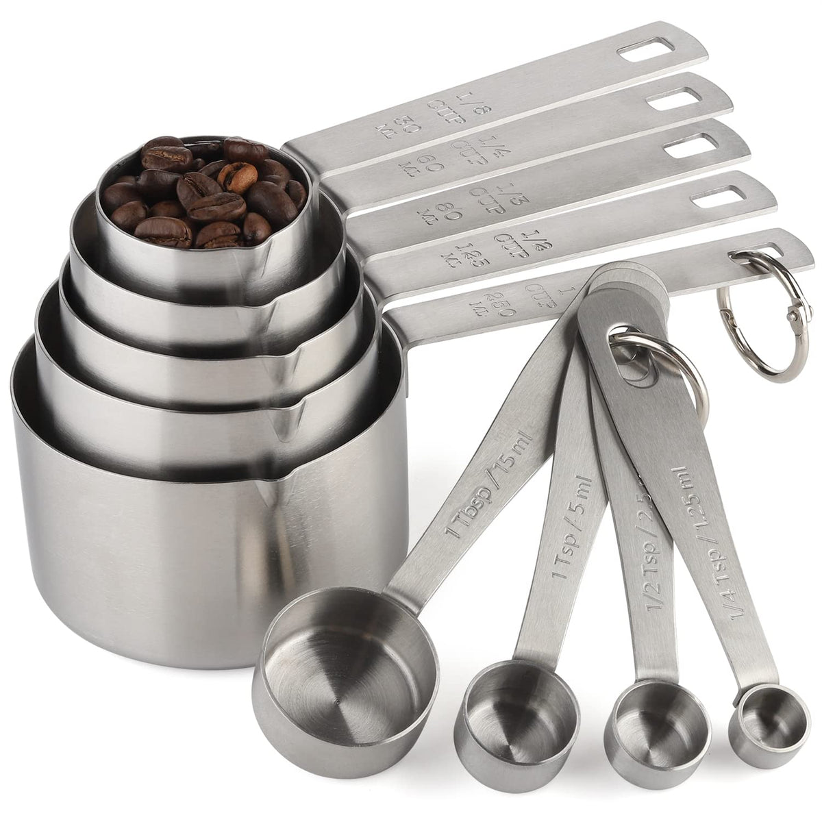 Measuring Cups and Spoons Set Stainless Steel Includes 5 Measuring Cup —  CHIMIYA