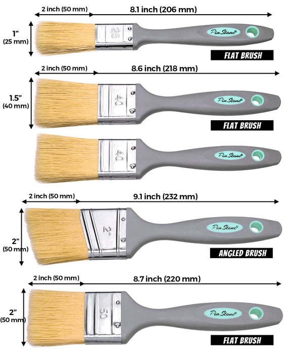 PinStone House Paint Brush Set, 5 Pack Small Paint Brush, Rubber Handl —  CHIMIYA