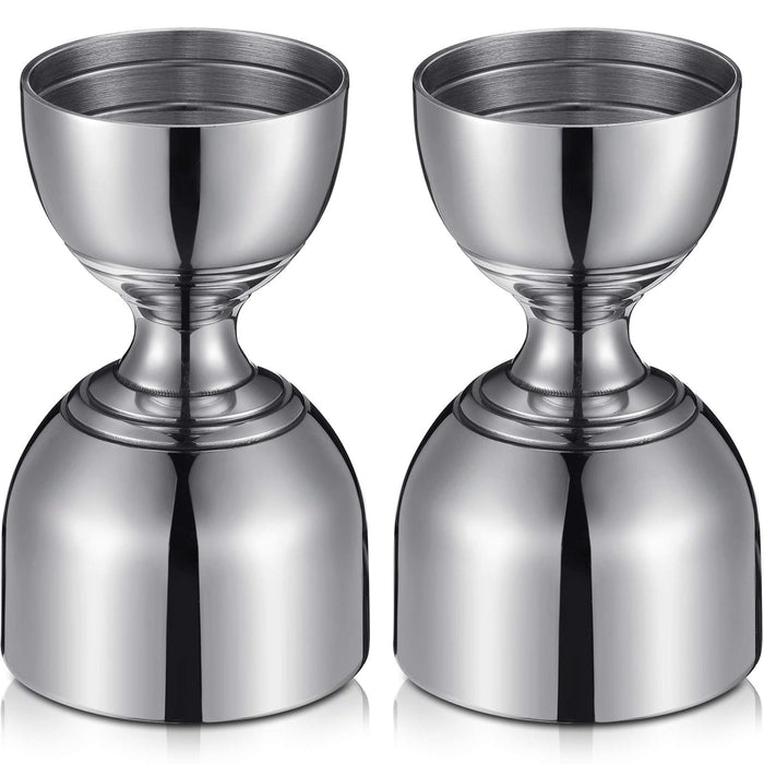 1oz/2oz Stainless Steel Cocktail Jigger Shot Glass Measuring Cup, Black