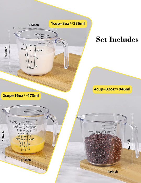 Measuring Cups Set, Liquid Measuring Cups For 3 For Kitchen - BPA