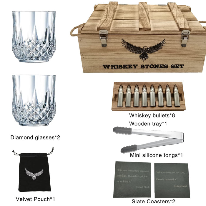 U+HOMORE Whiskey Stones  Set,s for Men,Chritmas s for Him,Birthday s Men s Ideas, for Dad,s for Wine Lovers,Husband Birthday
