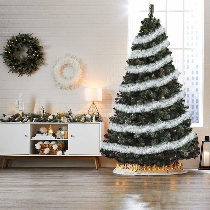 Lvydec 40ft White Tinsel Garland Christmas Tree Decorations, Soft Chri —  CHIMIYA