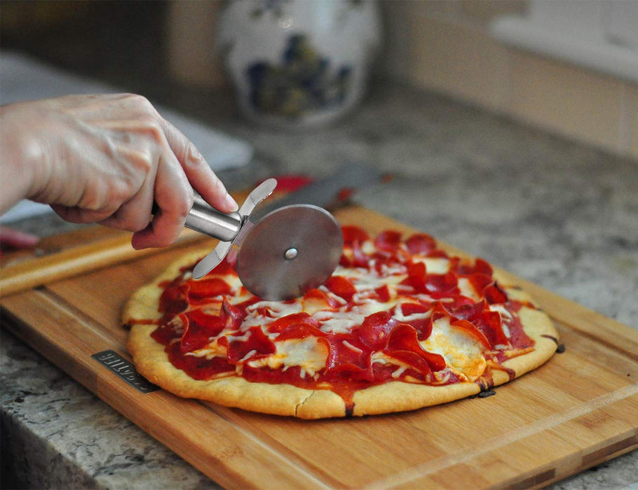  Pizza Slicer Stainless Steel Pizza Knife Wooden Handle