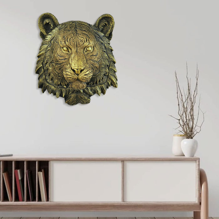 kaiwern Animal Head Wall Decor, Resin Lion/Leopard/Wolf/Tiger/Bear Head Wall Hanging Art Wall Sculptures TV Background Home