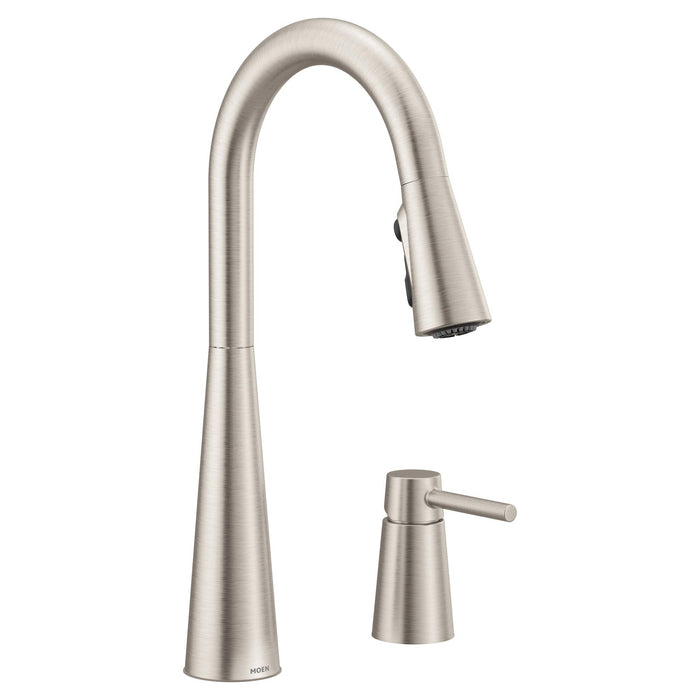 Moen 7871SRS Sleek One-Handle High Arc Kitchen Faucet with In-Deck Handle, Spot Resist Stainless