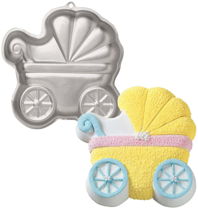 PartyintheMail.com Novelty Cake Pan-Baby Buggy Silver 11.25x11.25x2