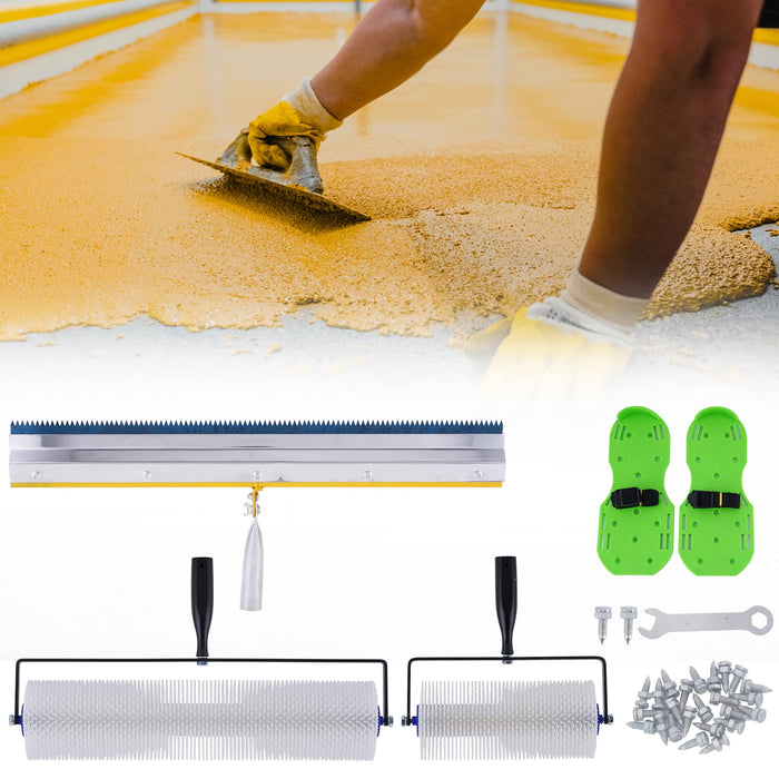 Cement Self-leveling Kit Epoxy Floor Paint Roller Blade Spike Construction  Tool