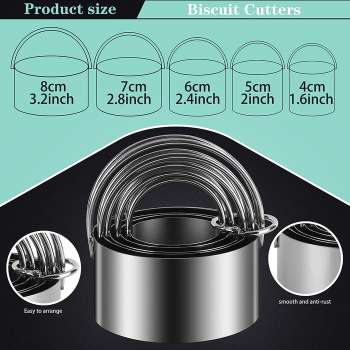 Pastry Cutter, Biscuit Cutter, Dough Scraper, Silicone Baking Mats,  Stainless Steel Pastry Blender Set, Dough Cutter Biscuit Cutter Baking  Pastry Mat
