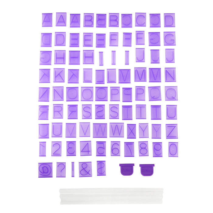 Sweet Stamp Set of Frosting Upper & Lower Case Letters and Numbers, Size: Mini, Purple