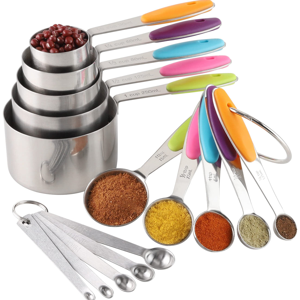 Measuring Cups and Spoons Set, Stainless Steel Measuring Cups Spoons C —  CHIMIYA