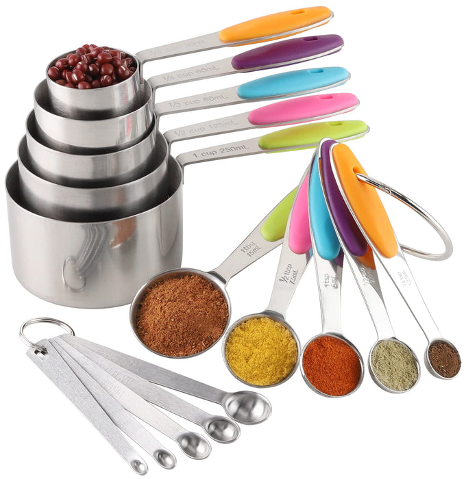 Measuring Cups and Spoons Set Stainless Steel Includes 5 Measuring