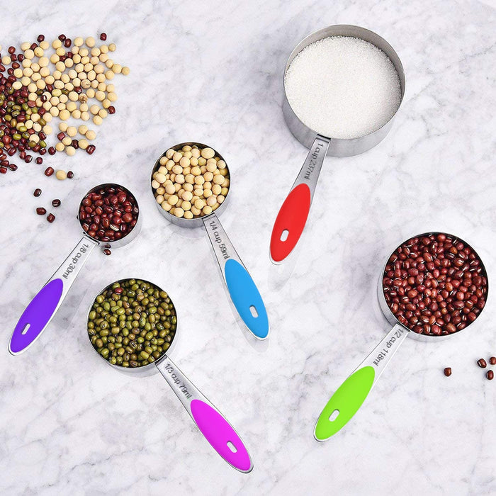 Measuring Cups and Magnetic Measuring Spoons Set, Wildone Stainless Steel  16 Piece Set, 8 Measuring Cups & 7 Double Sided Stackable Magnetic  Measuring