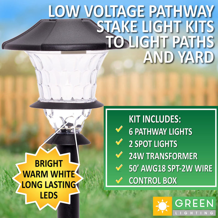 LED Landscape Lighting Kit - 6 Spotlights - Low Voltage