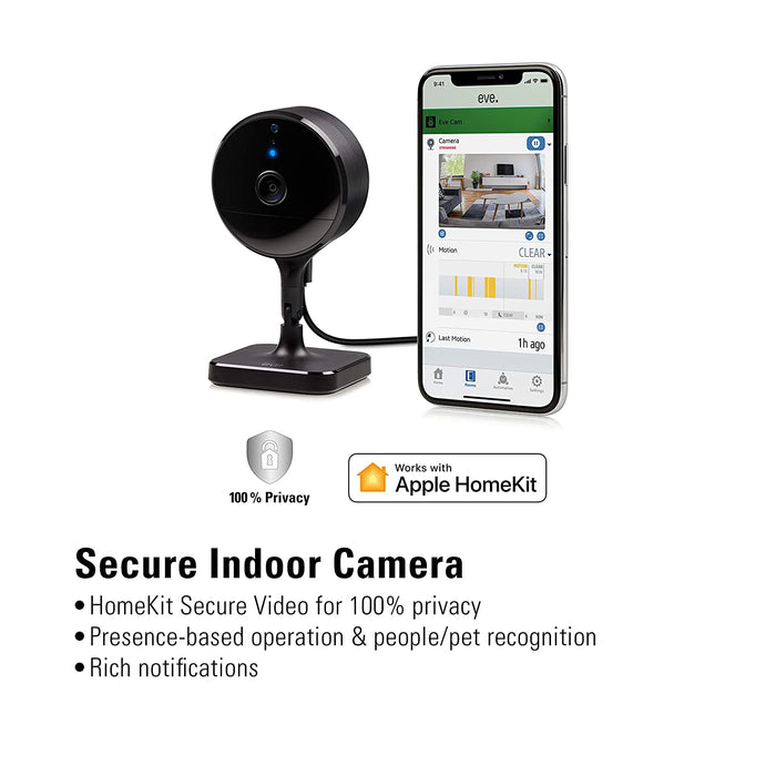 Eve Cam - Apple HomeKit Smart Home Secure Indoor Camera with Motion Se —  CHIMIYA