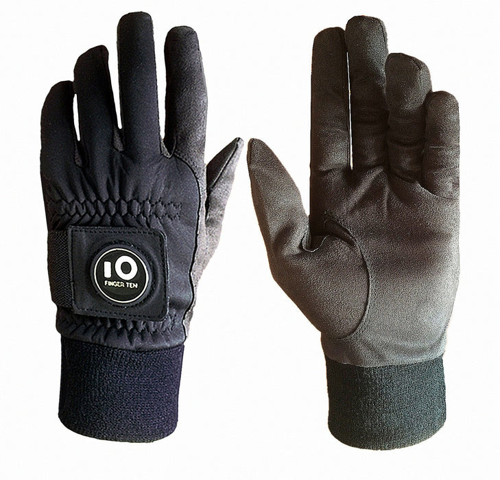 FINGER TEN Winter Golf Gloves Men with Ball Marker Grip Performance 1 Pair, Cold Weather Windproof Waterproof Size Samll Medium ML Large XL