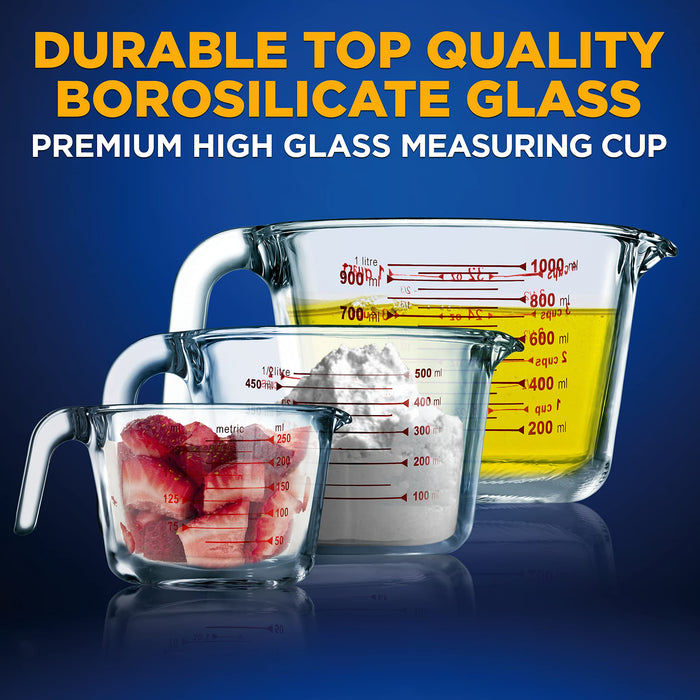 500-1000ml Glass Measuring Cup Milk Jug Heat Resistant Glass Cup
