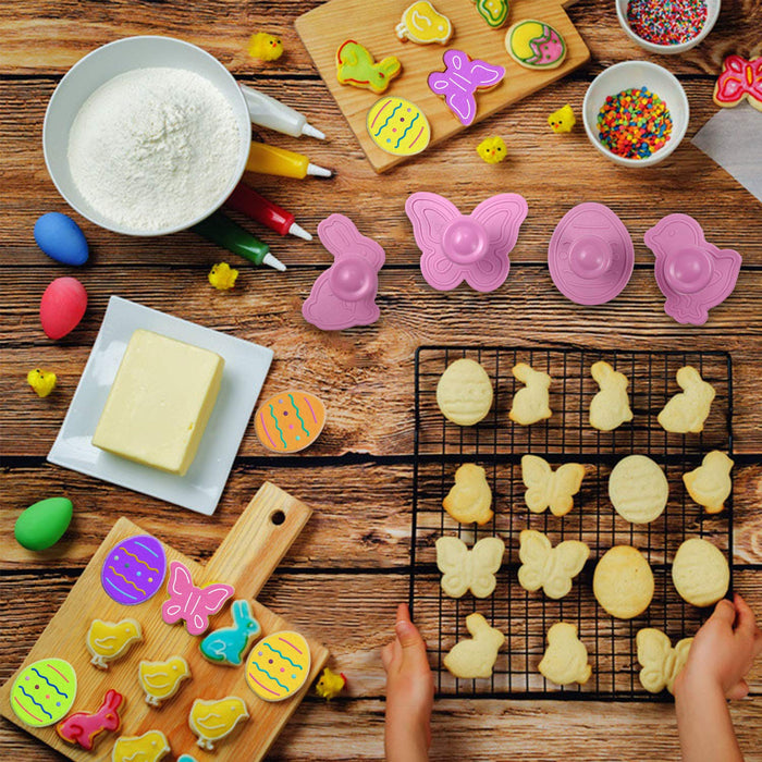 Mini 3D Easter Cookie Cutters Set, Easter Fondant Biscuit Pastry