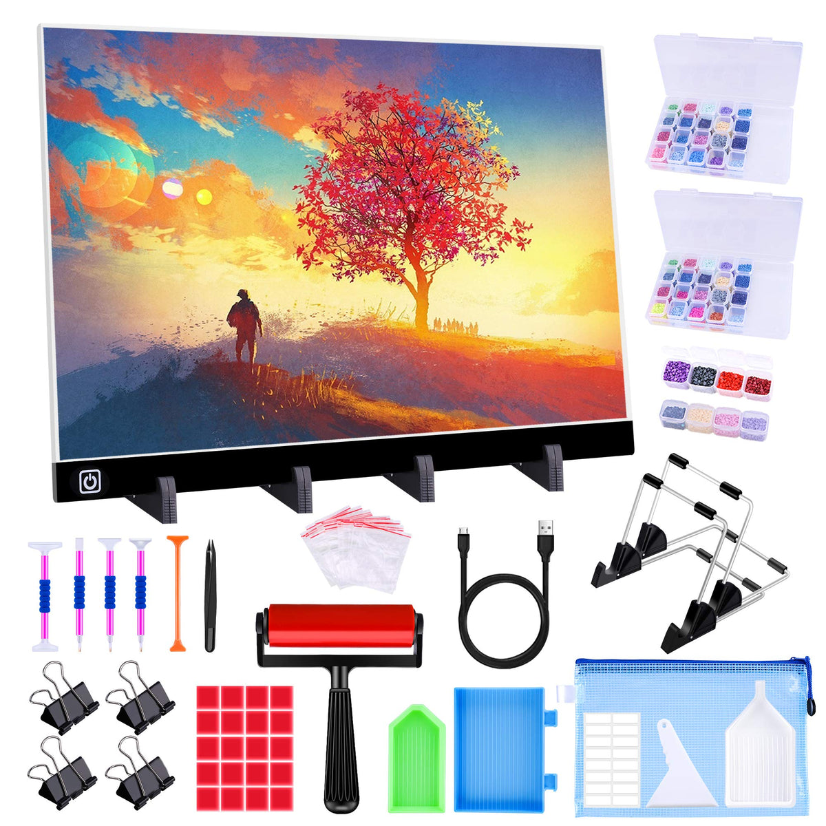 Keria A4 USB LED Light Board Ultra Thin Light Pad Light Box Apply to 5D  Diamond Painting Artcraft Watercolour Copy Quilting Tracing by Number Kit  with