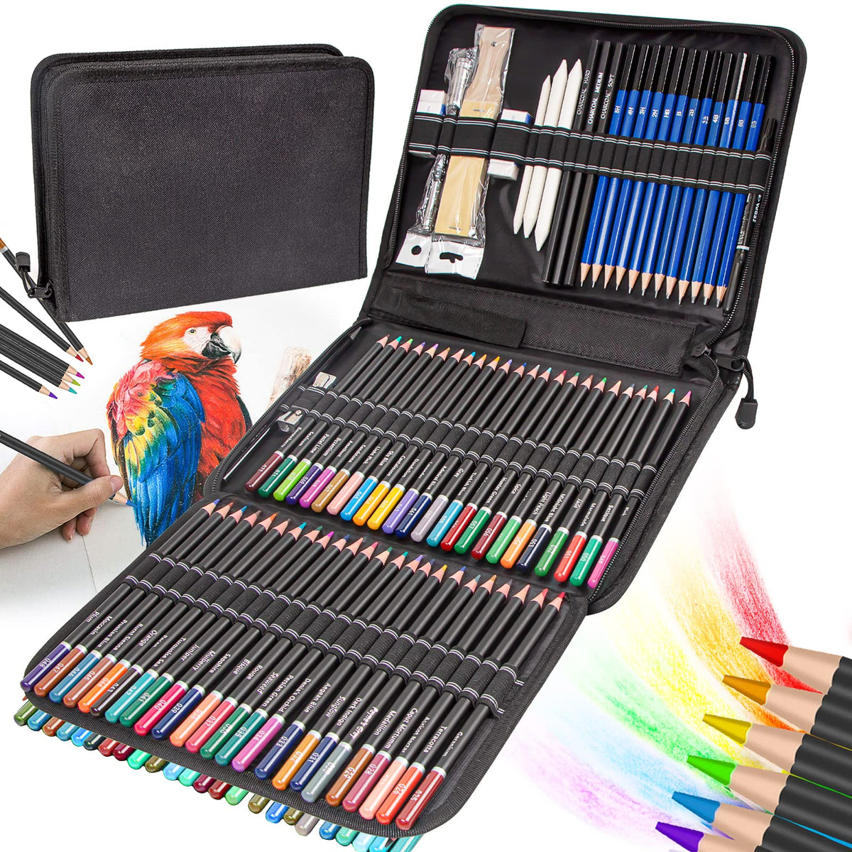 Vobou 96pcs Art Supplies Set, Colored Drawing Pencils Art Kit