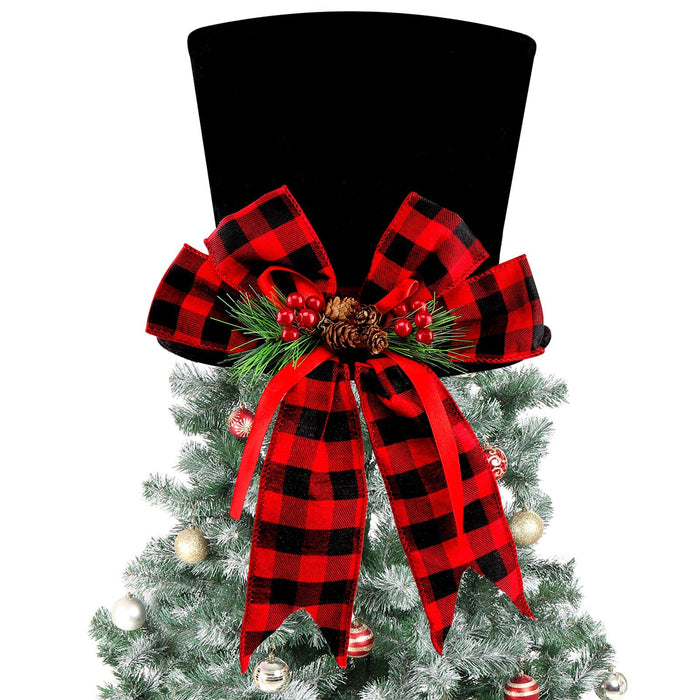 Christmas Tree Topper Hat, Farmhouse Christmas Decor Indoor Tree