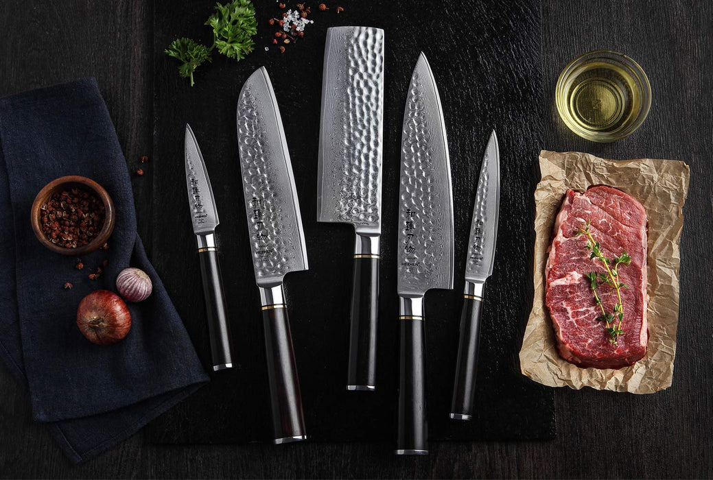 5 Pieces 67 Layers VG10 Hammered Damascus Steel Kitchen Knives Set