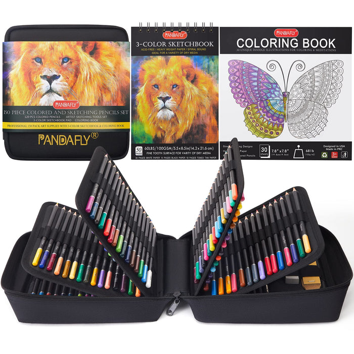 PANDAFLY 150 Pack Drawing Pencils Set, 120 Colored Pencils with 3-Colo —  CHIMIYA