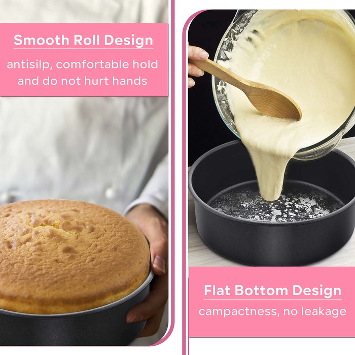 Nonstick Pan,leakproof Flat Bottom Cake Pan Round Baking Pan