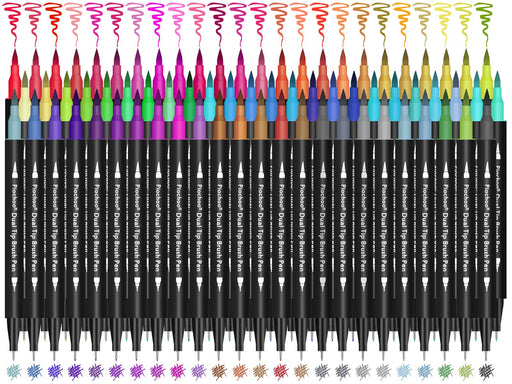 Dual Tip Brush Pen,120 Colored Dual Tip Markers Calligraphy Pens