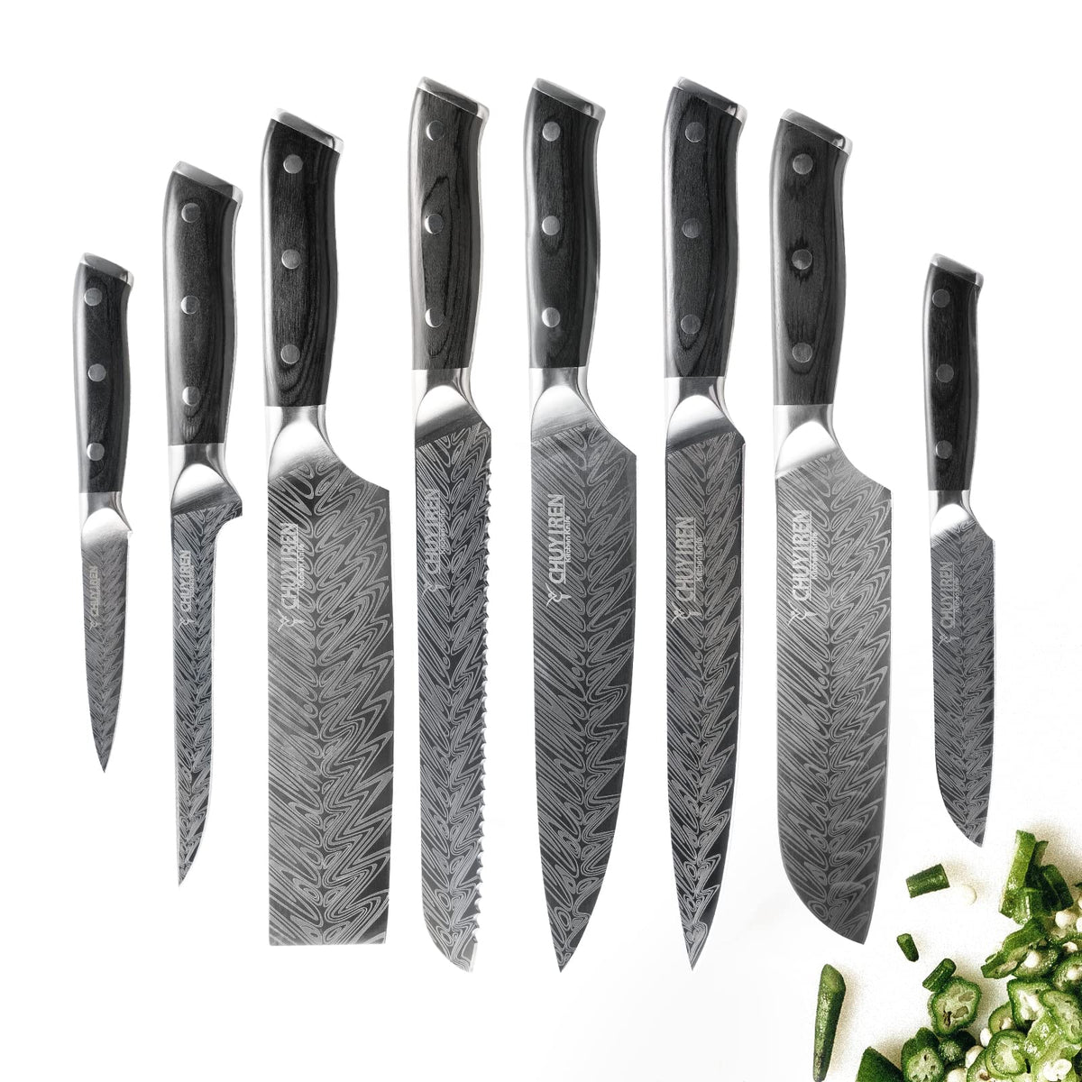 CHUYIREN Pink Knife Set of 6 Stainless Steel Kitchen Knives Sets