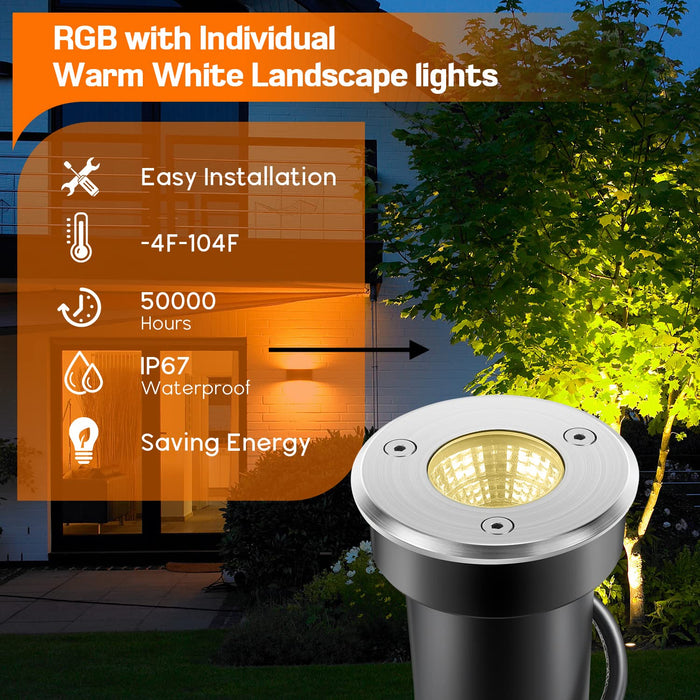 Junview Low Voltage Landscape Lights RGB and Warm White LED Well Light —  CHIMIYA