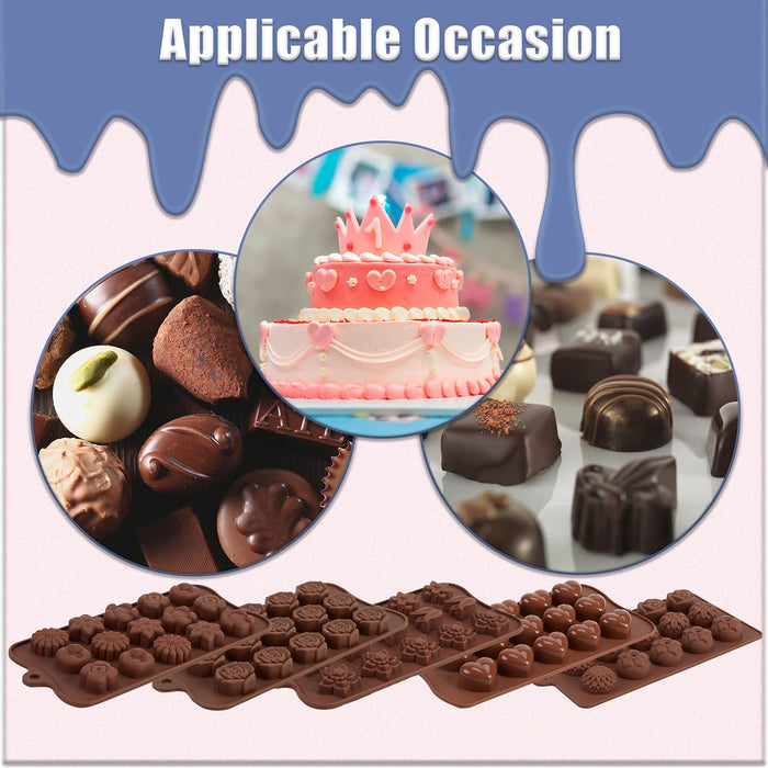 D-GROEE Silicone Chocolate Molds, Reusable Candy Baking Mold Ice Cube Trays  Candies Making Supplies for Chocolates Hard Candy Cake Decoration Soap
