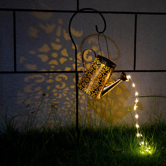 Solar Lights Outdoor Garden Decor, Large Hanging Lantern Waterproof Watering Can Landscape Lights Outside Decorations for Yard Front Porch Patio Backyard Gardening for Mom Grandma Women Birthday